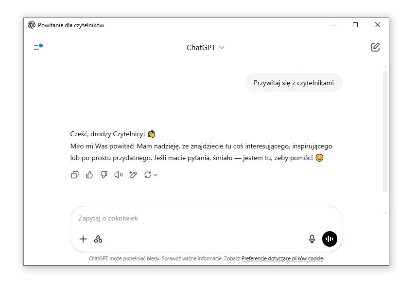 ChatGPT aplikacja desktopowa Windows Mac szybki dostęp