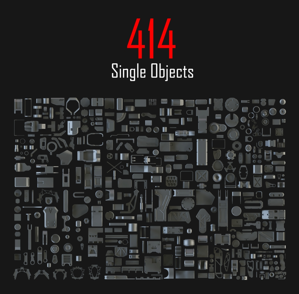 Darmowe modele 3d - Zestaw 108 modeli typu Hardsurface - Kitbash - 02