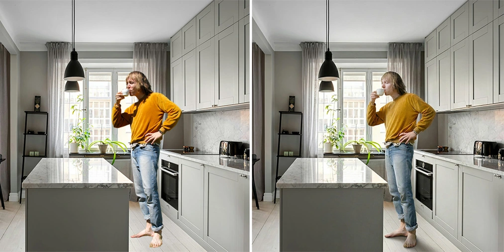 Porównanie tradycyjnej metody wstawiania sylwetek ludzi z możliwościami sztucznej intleligencji Ludzie w wizualizacjach: jak dodawać realistyczne postacie w Nano Banana Pro? - 01