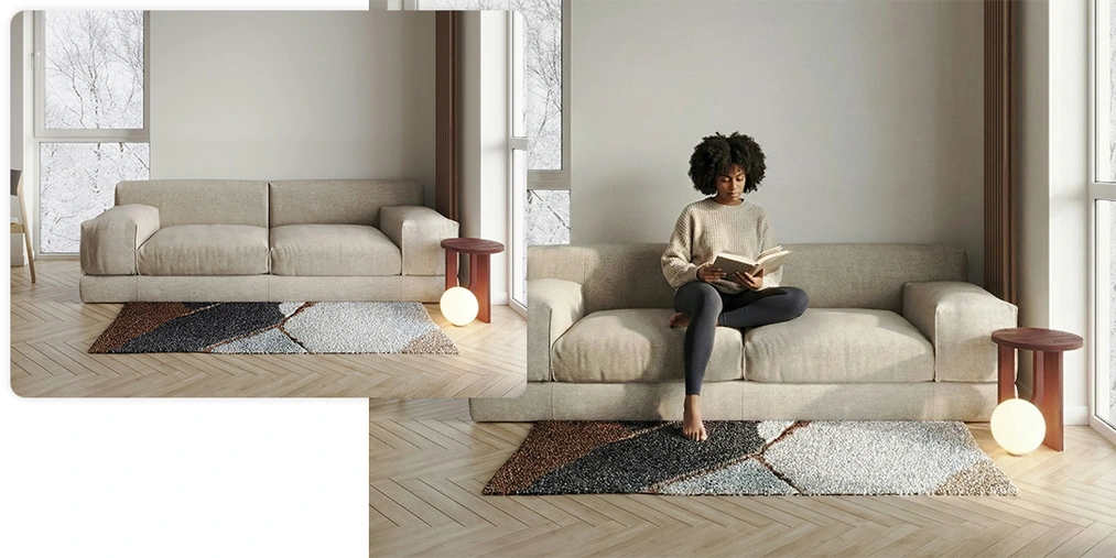 Dodawanie ludzi do wizualizacji z wykorzystaniem Nano Banana Pro: prosty prompt Ludzie w wizualizacjach: jak dodawać realistyczne postacie w Nano Banana Pro? - 02