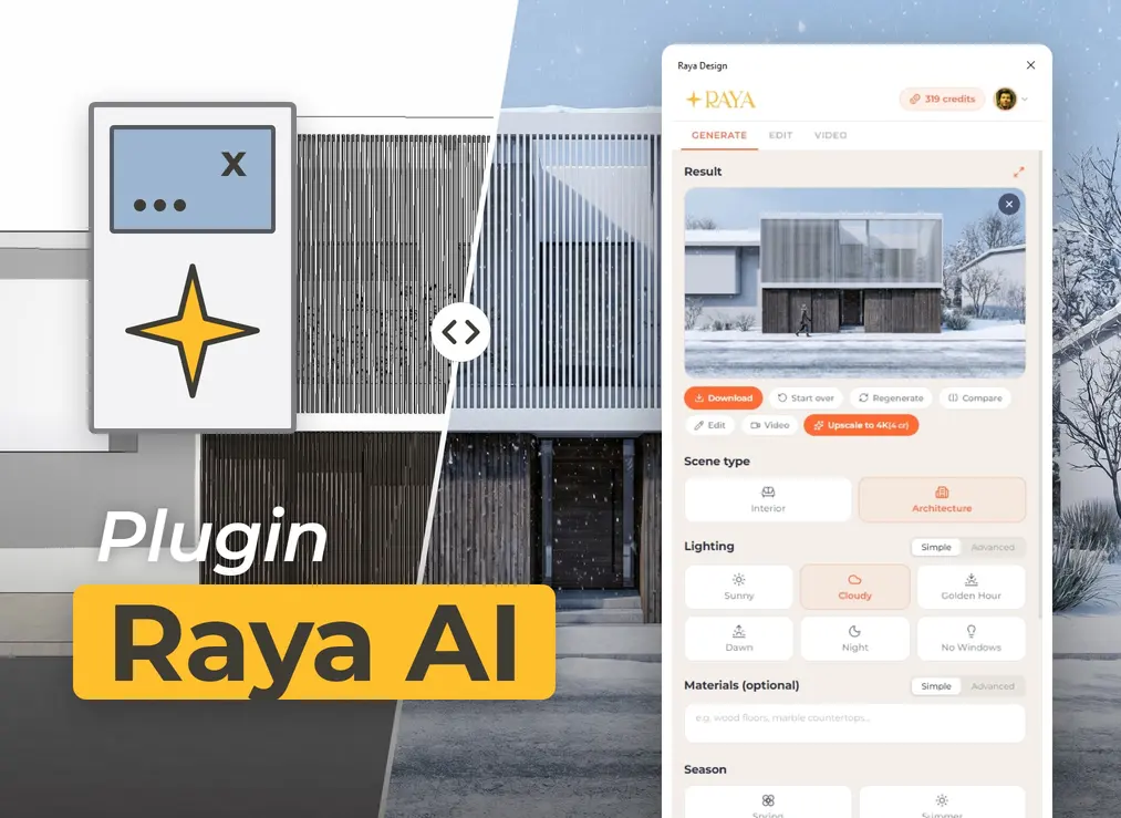 Raya - darmowa wtyczka AI do wizualizacji architektury i wnętrz w ArchiCAD