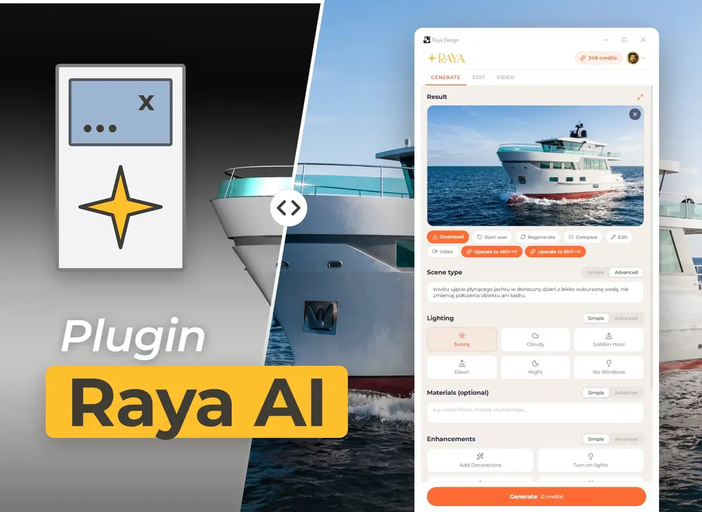 Raya - darmowa wtyczka AI do renderingu produktów i form w Rhino